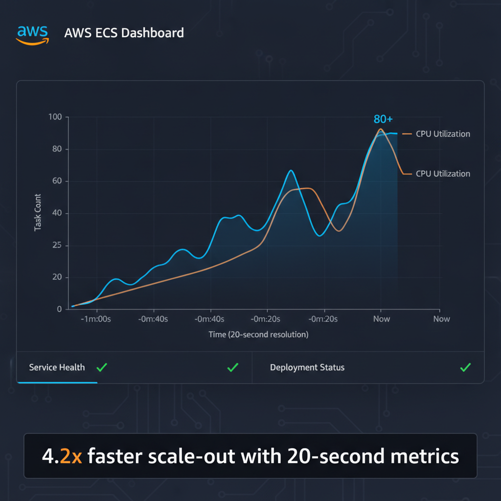 ECS auto scaling now 4x faster with 20-second metrics